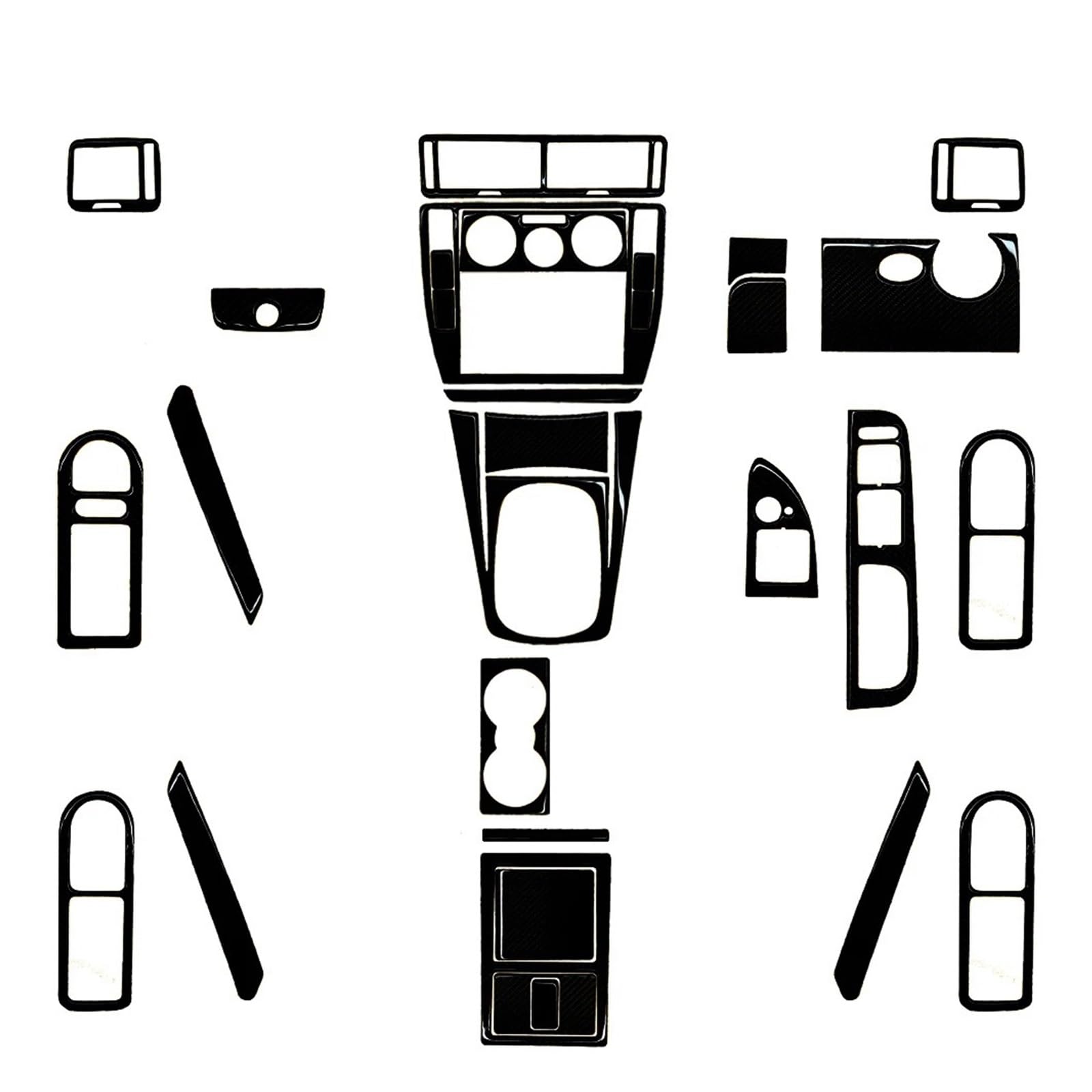 31 Stück Kohlefaser-Kits, komplette Innenverkleidung, Aufkleber, kompatibel for Volkswagen Passat B5 2001–2005, Auto-Dekoration, Zubehör, Aufkleber(Piano Black RHD) von HXYUA