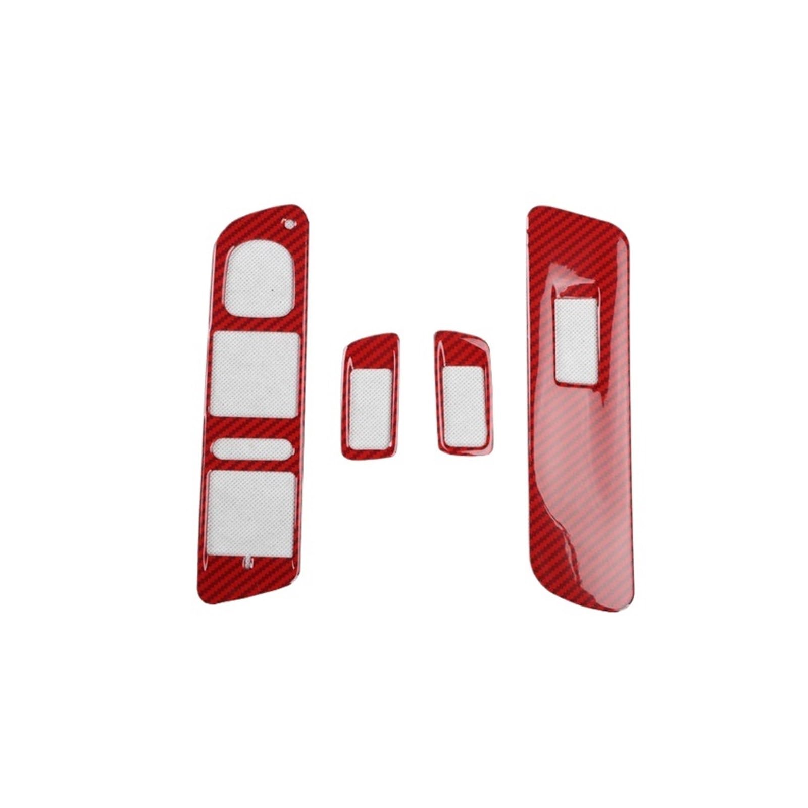 4 stücke Auto Interior Styling Fenster Control Panel Aufkleber Kompatibel for Volkswagen Tiguan 2010 2011 2012 Molding Trim(Red Printed) von HXYUA