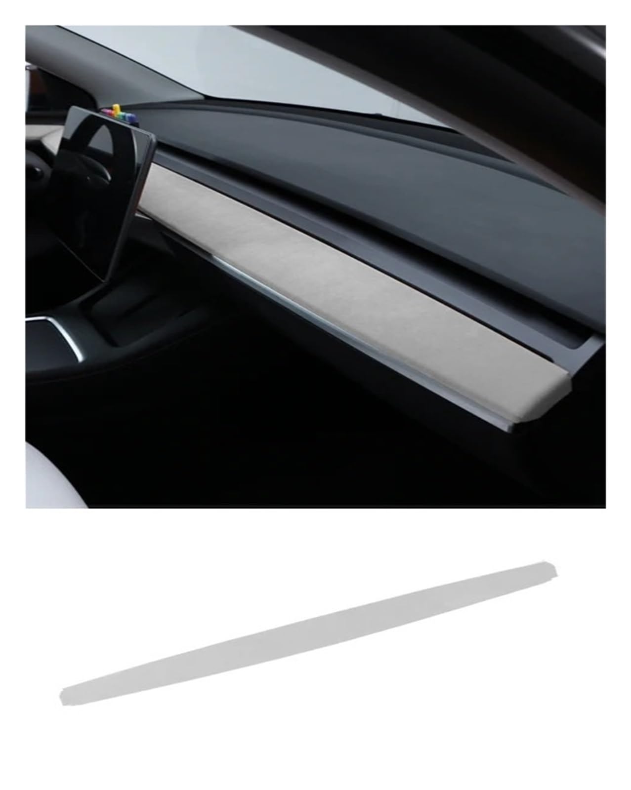 Armaturenbrett-Abdeckung kompatibel for Tesla Model 3 Y 2019–2023 Warp Armaturenbrett-Panel-Dekor Innenaufkleber Auto-Styling-Formteile(4978 Gray) von HXYUA