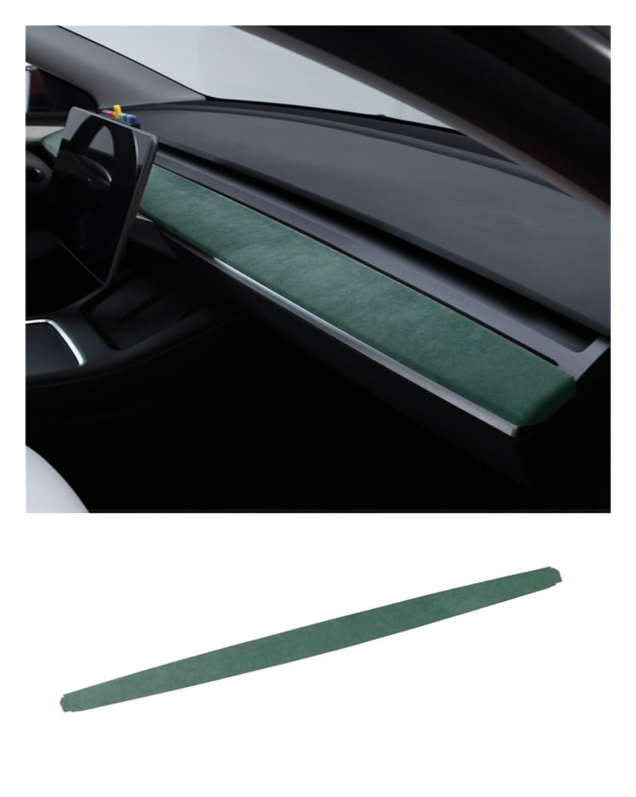 Armaturenbrett-Abdeckung kompatibel for Tesla Model 3 Y 2019–2023 Warp Armaturenbrett-Panel-Dekor Innenaufkleber Auto-Styling-Formteile(9073 Green) von HXYUA