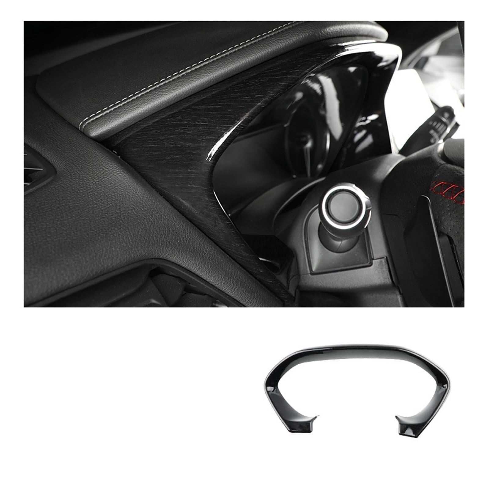 Auto Dashboard Dekoration Streifen Kompatibel for Cadillac CT4 ABS Carbon Faser Bord Rahmen Trim Innen Modifikation Aufkleber(Style 4) von HXYUA