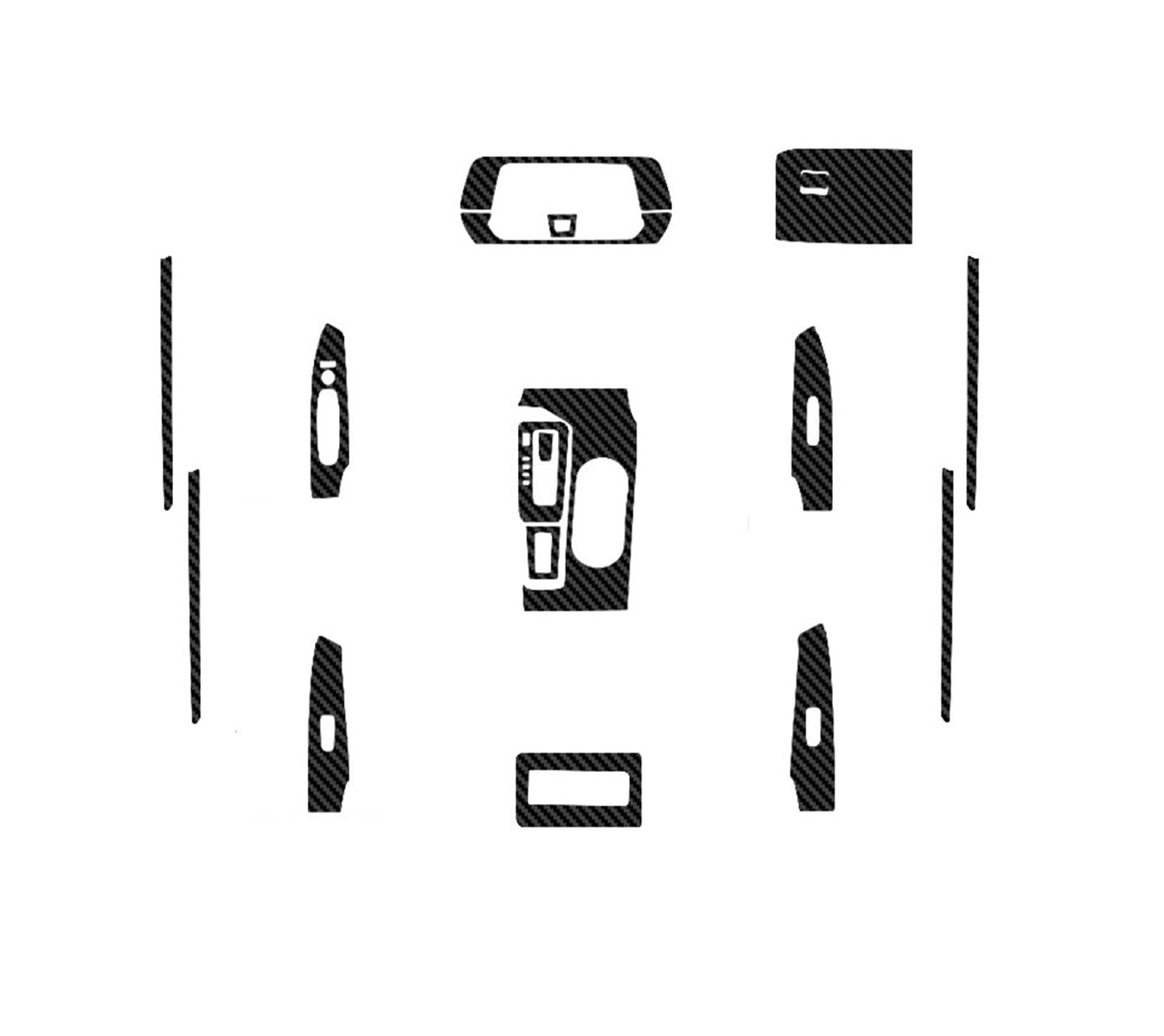 Auto-Innenaufkleber, kompatibel mit Nissan Altima L34 2019–2022, anhebbare Fensterverkleidung, Getriebe-Armaturenbrett-Schutzfolie, Auto-Zubehör(Carbon Black) von HXYUA