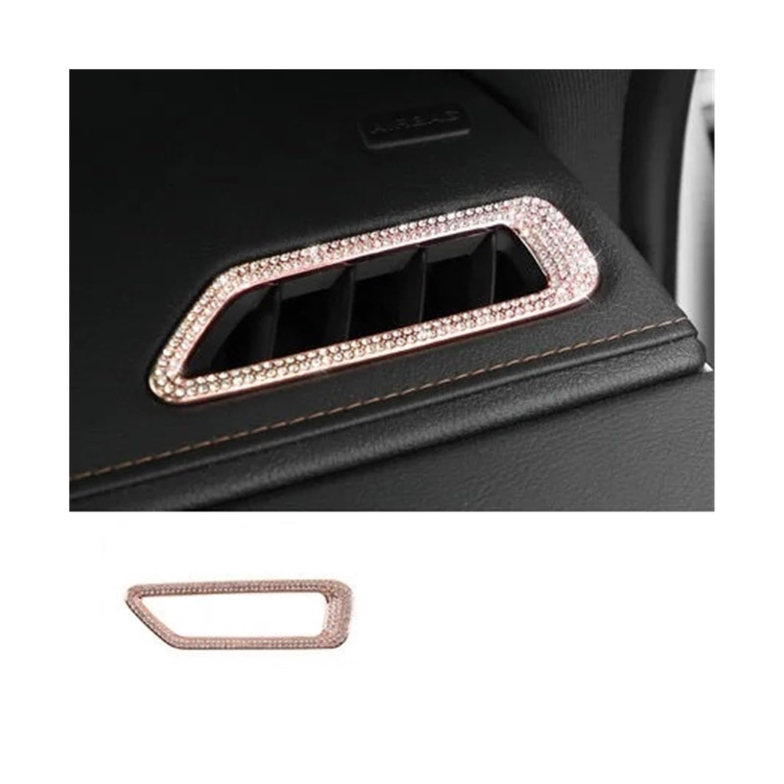 Auto-Innenraum-Diamant-Aufkleber, zentraler Bedienknopf, Lenkrad, Luftauslass, Multimedia-Taste, dekorativ, kompatibel mit Cadillac XT4 CT5 CT4(Rose Gold 1pcs-01) von HXYUA