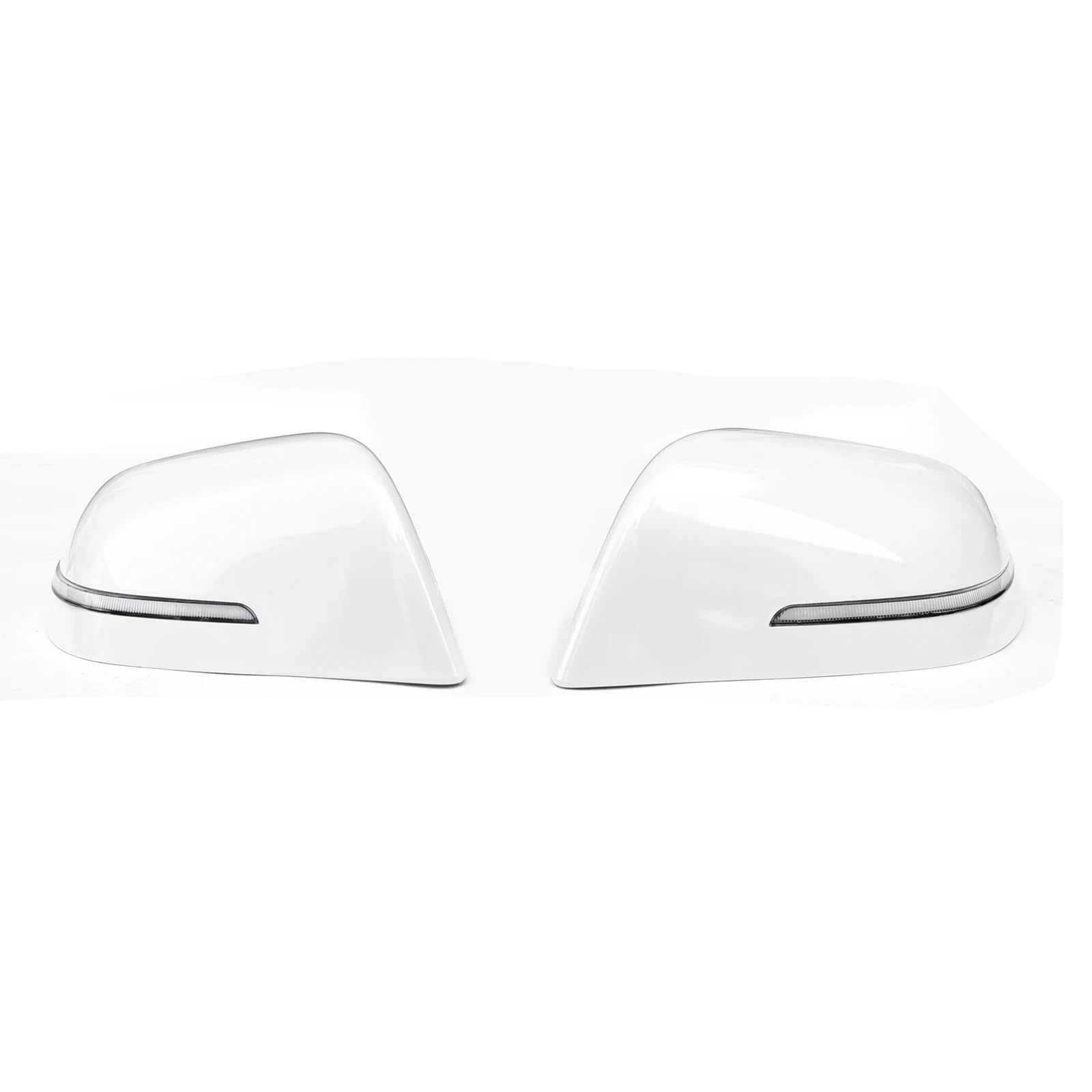 HXYUA Kompatibel for Tesla Model 3 2017 2018 2019 2020 2021 2022 2023 Spiegelabdeckung mit LED-Licht, schwarze Auto-Rückansichtskappe, Ersatz-Clip(White) von HXYUA