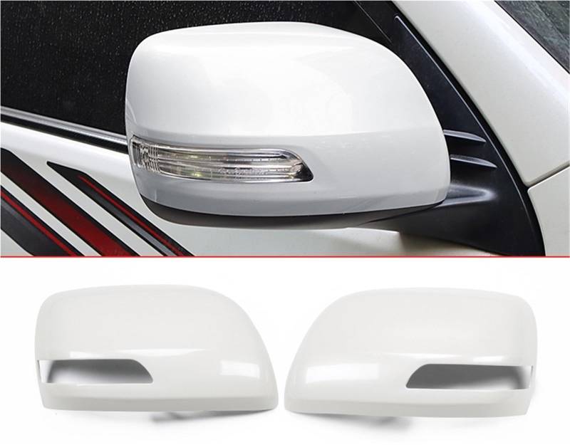 HXYUA Kompatibel for Toyota Land Cruiser 200 Prado 150 2008-2021 Rückspiegelabdeckung LC150 LC200 Modifikation Externes Zubehör Ersatz(Pearl-White-2Pieces) von HXYUA