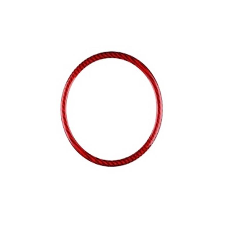 Kompatibel for FIAT 500 2008–2021 2022 2023, echte Hartkarbonfaser-Aufkleber, Auto-Lenkrad-Mittelrahmen-Ring-Abdeckung, Innenzubehör(Red) von HXYUA