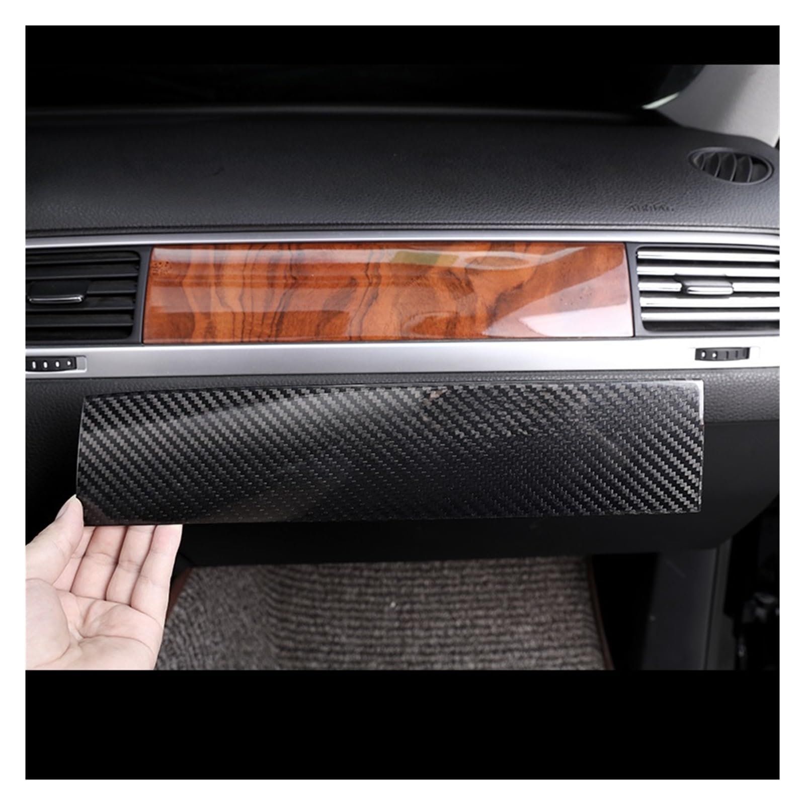 Kompatibel for Volkswagen Touareg 2011–2018, echte Kohlefaser, Auto-Zentralsteuerung, Co-Pilot, Seitenverkleidung, Aufkleber, Auto-Interio-Zubehör von HXYUA