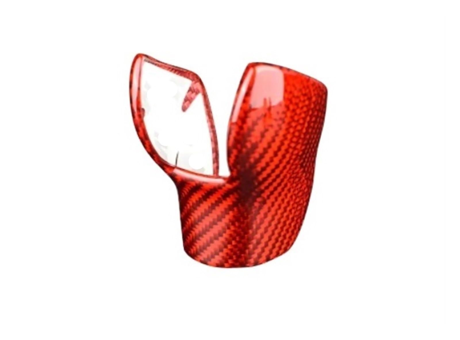 Real Carbon Fiber kompatibel for Volkswagen Polo Passat Tayron Tharu Tacqua Zubehör Auto Schaltknauf Abdeckung Aufkleber Innenverkleidung(Red) von HXYUA