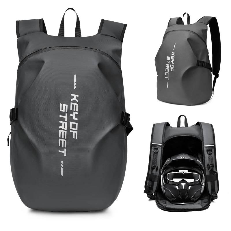 Motorradrucksäcke für Herren, wasserdichter Helmrucksack, Motorradzubehör, Laptoptaschen, Reiserucksäcke, Schultaschen für Studenten von HYC00