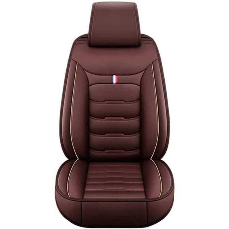 Autositzbezüge für Peugeot 207 CC Coupe Cabrio 2007–2013 2014 2015, PU-Leder-Vordersitz-Schutzbezug, wasserdicht, kompletter Satz Sitzkissenbezug, Zubehör, Standard-Kaffee_E von HYDSBH