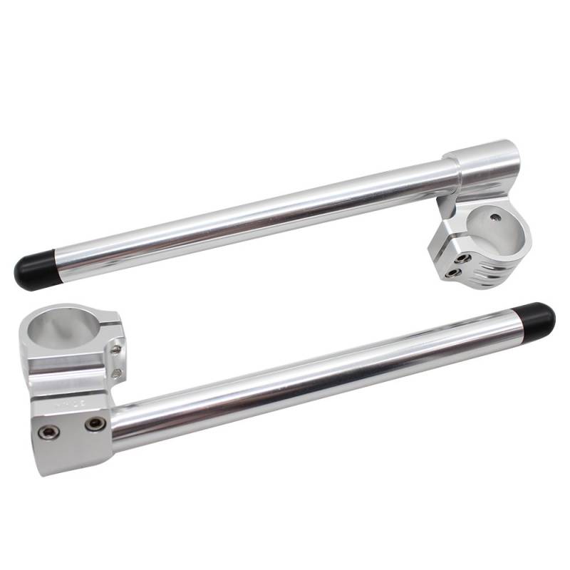 2,5 cm Riser CNC Motorrad 35 mm Clip on Lenker Ersatz Gabel Rohr Durchmesser 35 mm Cafe Racer Motorradlenker 7° Stangen 7/8 Zoll 35 mm Clip auf Silber erhöhtes Universal-Aluminium von HYEPIVOT