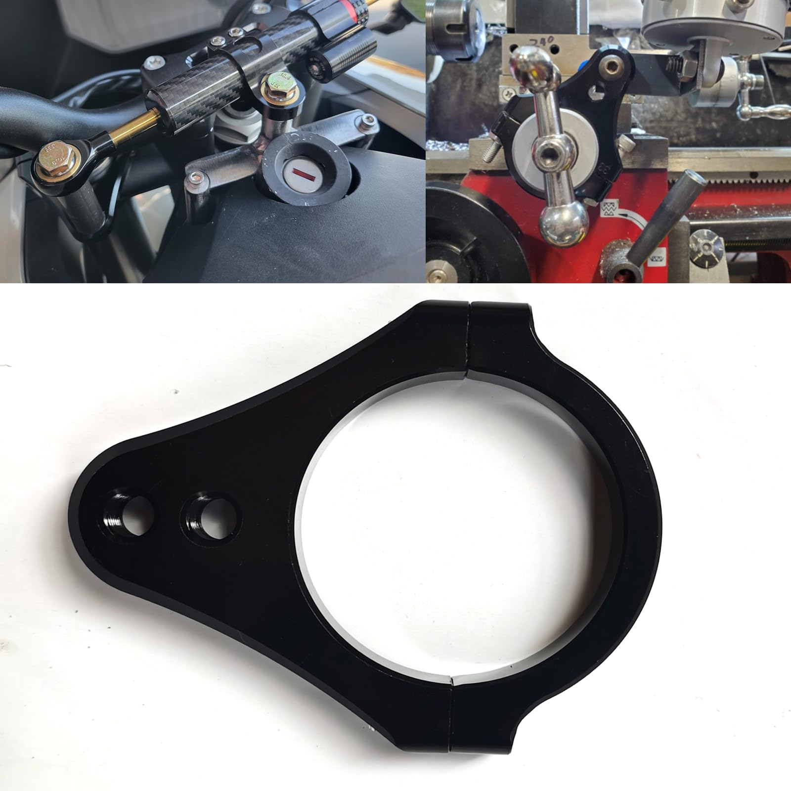 30mm Motorrad Gabel Rohrhalterungen Lenkungsdämpfer Rahmen Montage Klemme Fuß Fixer Stabilisator Universal von HYEPIVOT