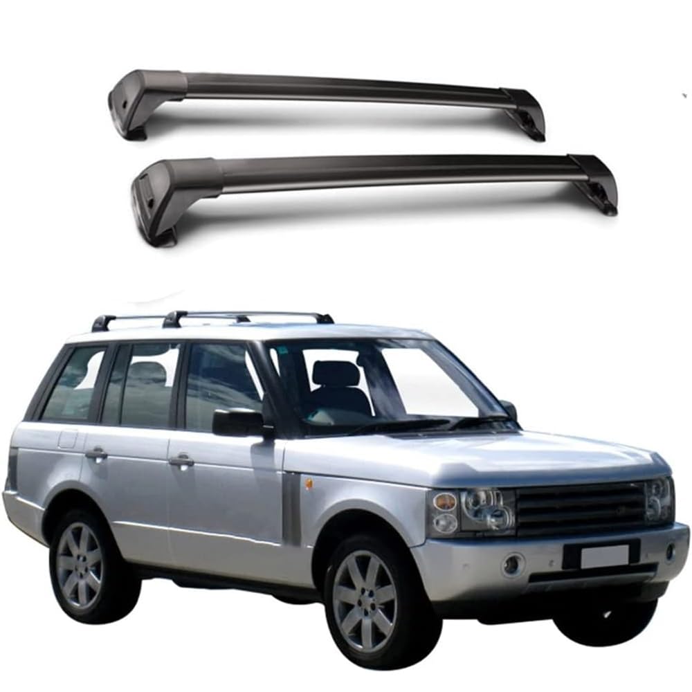 2 Stück Auto Dachträger für Land Rover Range Rover III (L322) 2002–2012, Top Crossbar Aluminiumlegierung Dachgepäckträger Querträger Dachgepäckablage Relingträger Zubehör,Black/a von HYGGLY