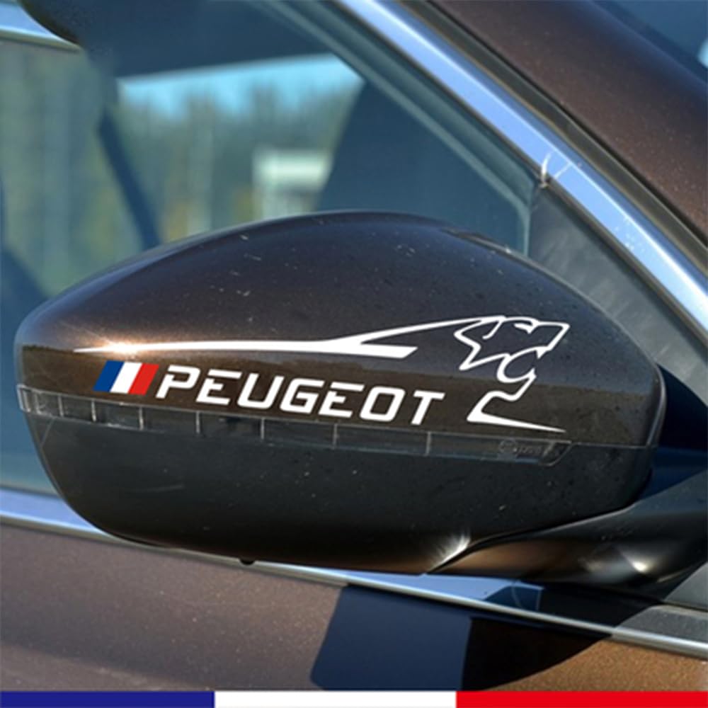 Auto Emblem Aufkleber für Peugeot New 208 308S 408 508 2008 3008, Heck Logo Buchstaben Karosserie Emblem Abzeichen Aufkleber Seitentür Seitenfenster Dekoration Emblem Zubehör,2PCS-Black1 von HYGGLY