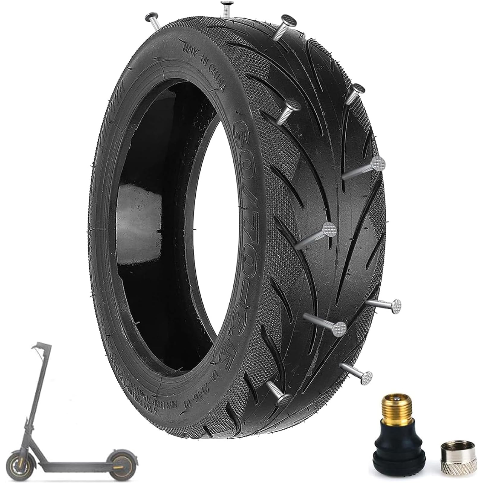 Tmom Max G30 Roller Reifen 60/70-6.5 Tubeless Explosionsgeschützter Reifen für Segway Ninebot Max G30/Max G30D Roller Reifen Selbstreparierende Reifen Verschleißfester Ersatzreifen (1 Stück) von HYGJ