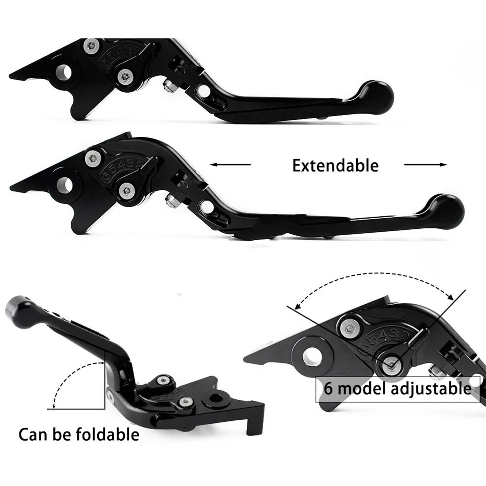 HYPERICIN Motorrad Bremshebel Für Aprilia Für Fabrik/RSV4/RR/RF 2009-2021 Motorrad Klappbar Ausziehbare Bremskupplungshebel Kupplungshebel für Motorradbremse(4) von HYPERICIN