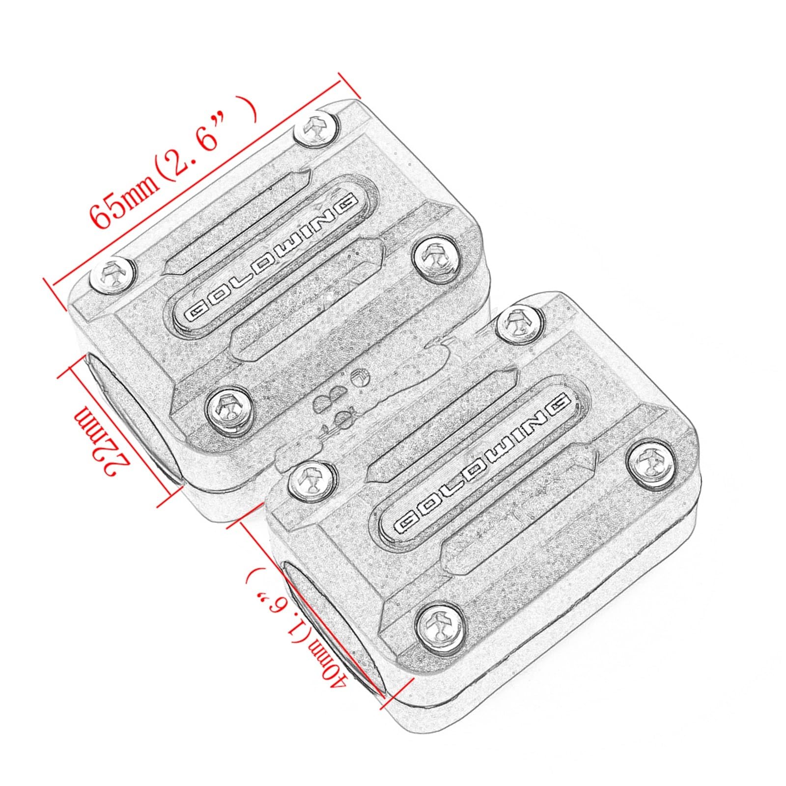 HYPERICIN Motorrad Motorschutz Für Goldwing GL 1500 1800 GL1800 2010-2020 22/25/28mm Motorrad Motor Crash Bar Schutz Stoßstange Schutz Block Stoßstange Schutz(2) von HYPERICIN