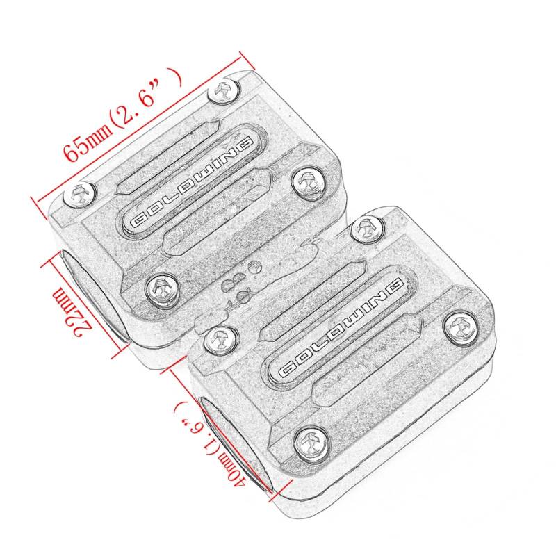 HYPERICIN Motorrad Motorschutz Für Goldwing GL 1500 1800 GL1800 2010-2020 22/25/28mm Motorrad Motor Crash Bar Schutz Stoßstange Schutz Block Stoßstange Schutz(2) von HYPERICIN