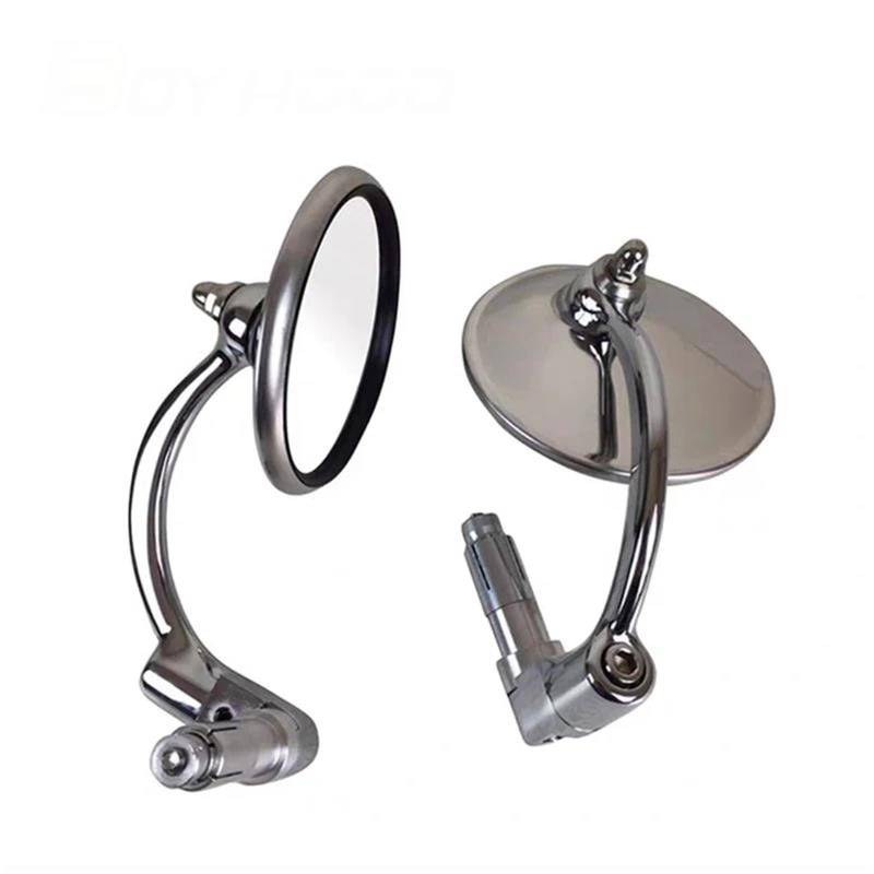 HYPERICIN Motorrad-Seitenspiegel 7/8'' Chrome Motorrad Lenker End Spiegel Eisen Rückspiegel Universal Für Suzuki Für Intruder VL 1500 Spiegel für Lenkerende(2) von HYPERICIN