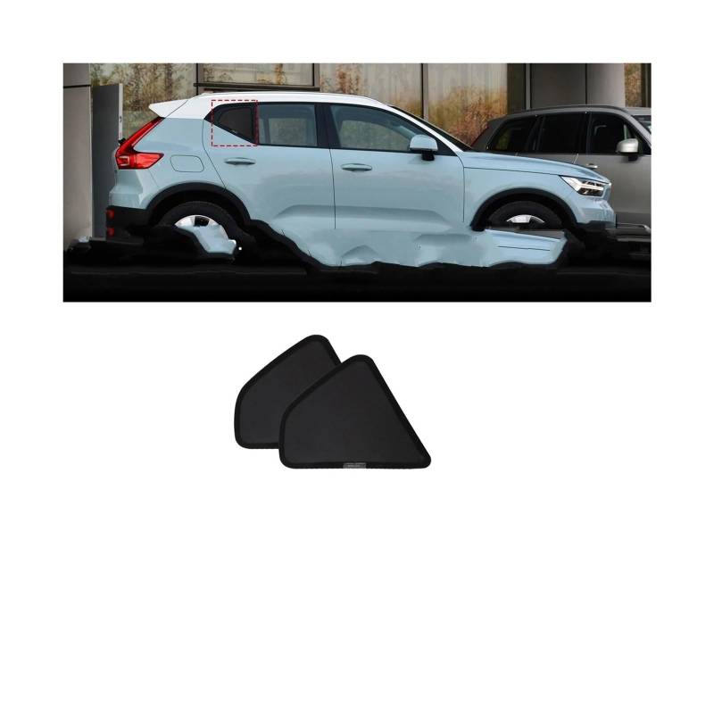 Auto Sichtschutz Fenster Auto Magnetische Seite Heckscheibe Sonnenschutz Für Volvo XC40 V90 Visier Fenster Protector Windschutzscheibe Mesh Rahmen Sonnenblende(A Triangular) von HYQHYX