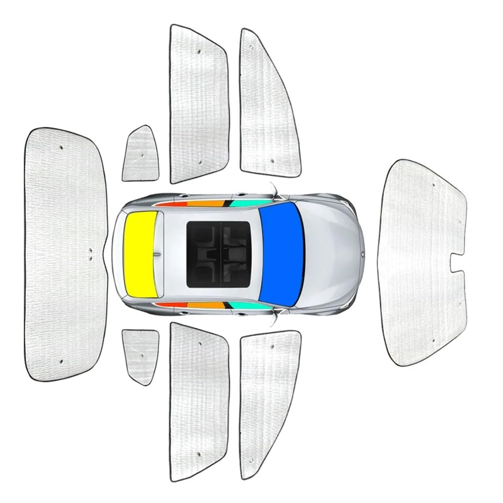 Auto Sichtschutz Fenster Auto-Sonnenschutz UV-Schutz Für Seat Für Ateca 2016 2020 201 2022 2023 2024–2025 Seitenfenstervorhang, Sonnenschutz, Visier, Windschutzscheibenmatte Sonnenblende(8piecewhole c von HYQHYX