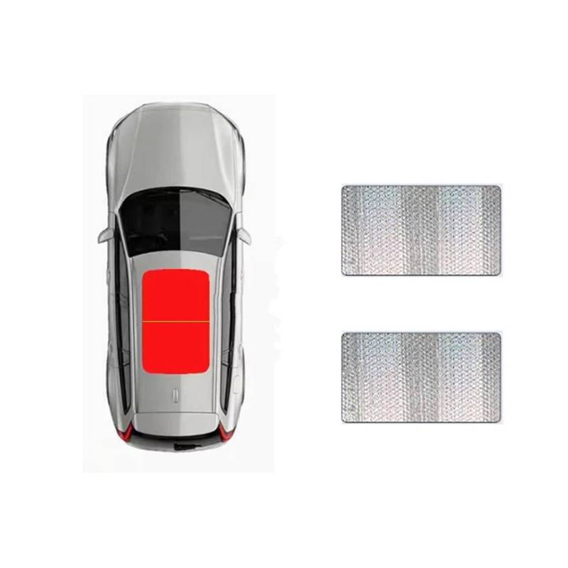 Auto Sichtschutz Fenster Für Chery Für Tiggo 8 Pro 2022~2025 2023 2024 Auto Panorama Dach 2X Hitzeschild Fenster Sonnenschutz Anti-UV Schiebedach Sonnenschirm Sonnenblende(Silber) von HYQHYX