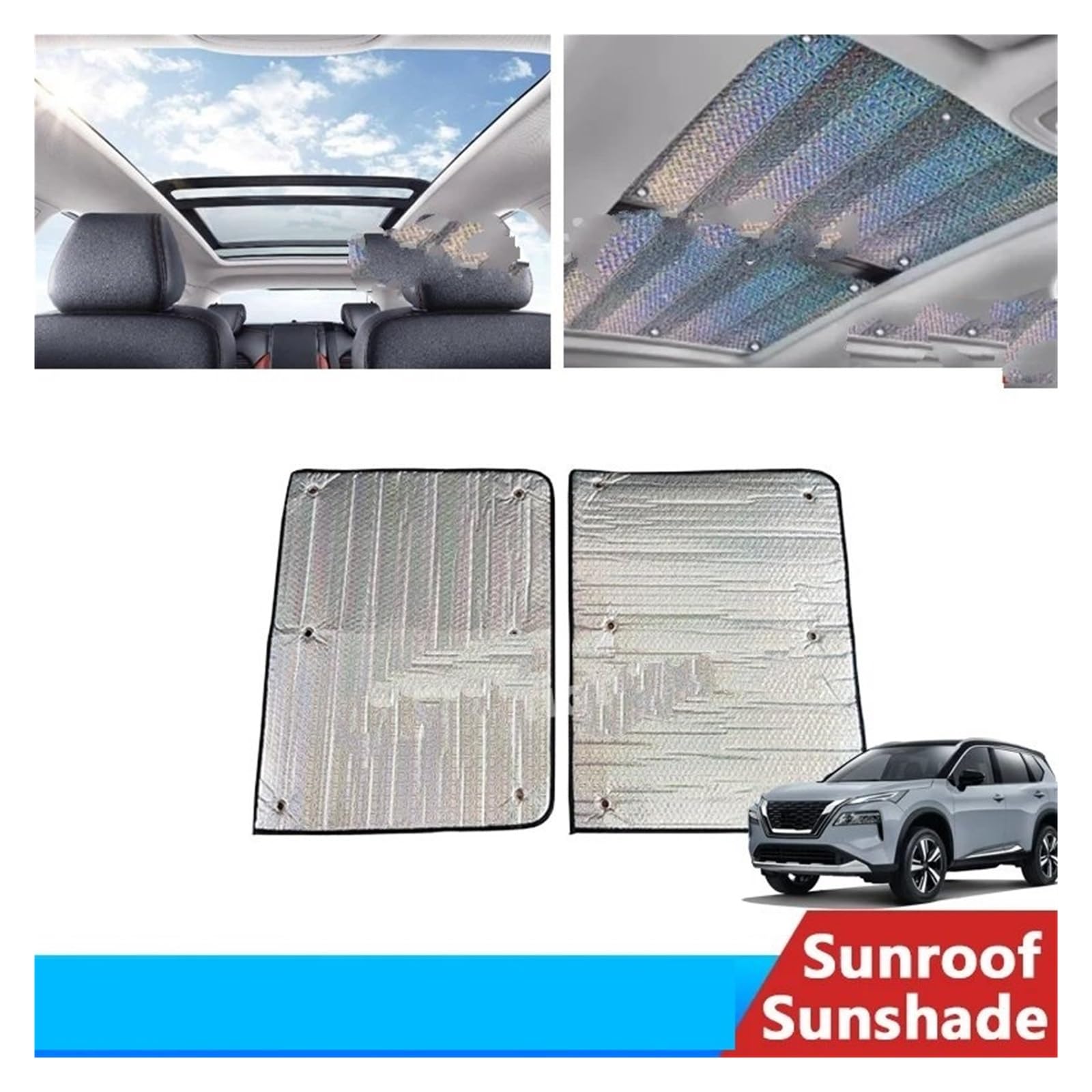 Auto Sichtschutz Fenster Für Nissan Für X-Trail Für XTrail Für X Trail Für Rogue T33 2022 2023 2024 Schiebedach Sonnenschirm Dach Sonnenschutz Wärmedämmung Windschutzscheibe Sonnenblende von HYQHYX