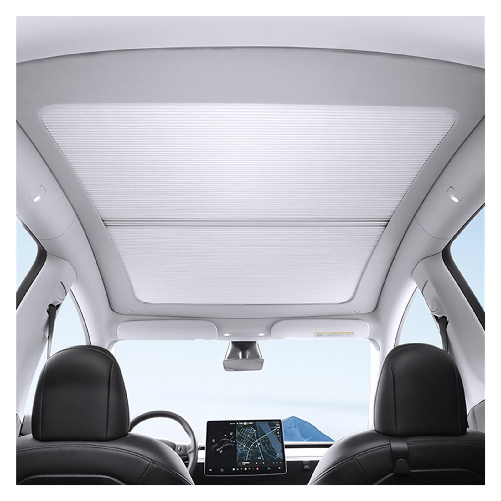 Auto Sonnenschirm Sonnenschutz Vorhang Für Tesla Für Modell Y 2023 Integrierte Versenkbare Dach Skylight Sonnenblende Schatten Vorhang Magnetische Schiebedach Sonnenschirm von HYQHYX