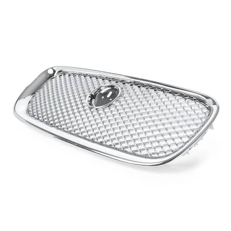 Grill Für Jaguar Für XF XFR X250 2012 2013 2014 2015 Oberer Mesh-Kühlergrill Mit Emblem Front Racing Grill W/Abzeichen Autozubehör Nieren Kühlergrill(Silber) von HYQHYX