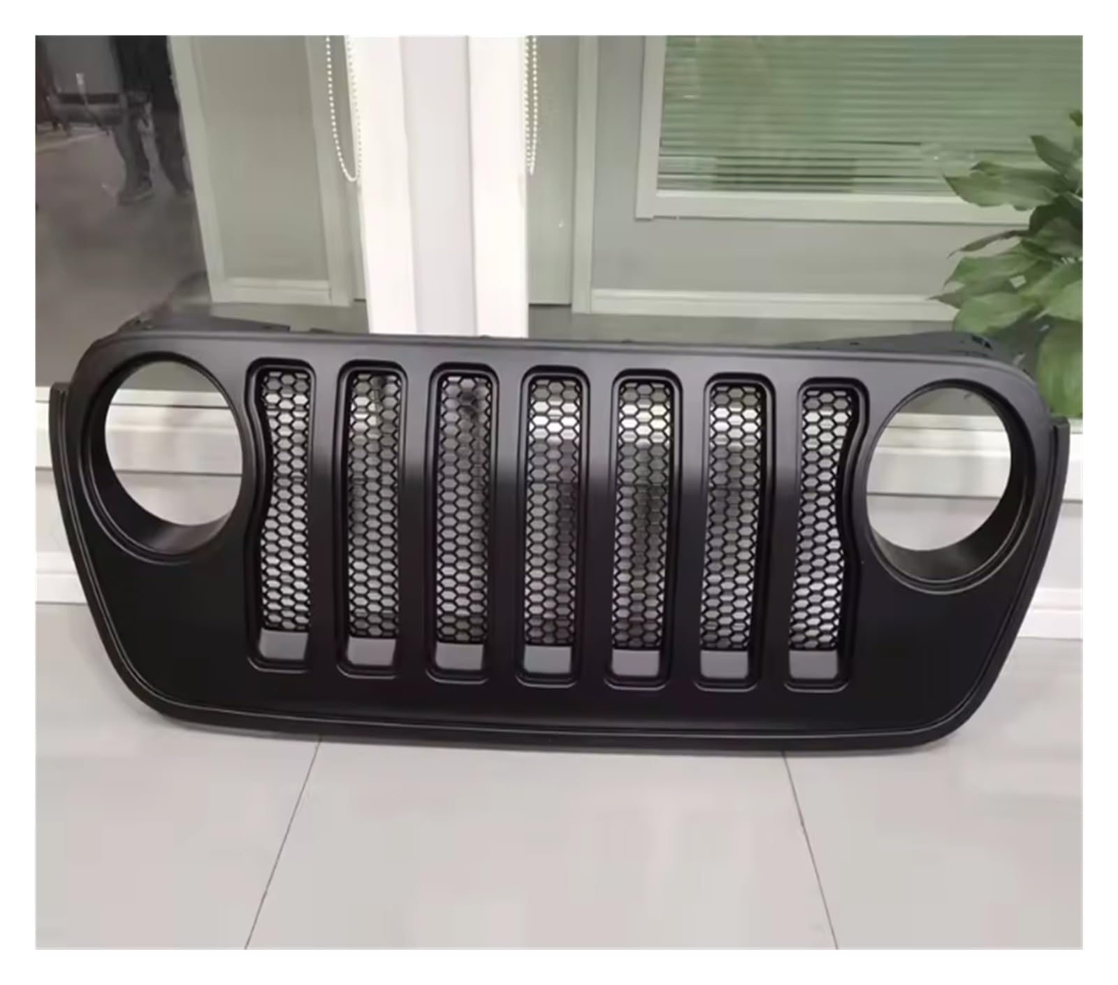 Grill Für Jeep Für Wrangler JL 2018+ JL1199-2 Frontgrill Stahlgitter ABS Nieren Kühlergrill von HYQHYX