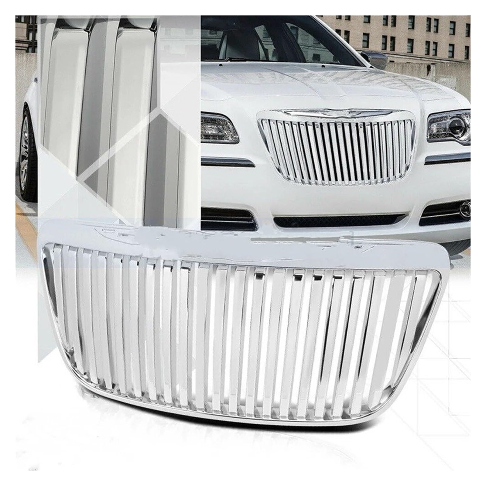 Grill Racing Grills Frontstoßstangengrillmaske Kühlergrill Für Chrysler 300C 2012 2013 2014 Nieren Kühlergrill(Style 2 Silver) von HYQHYX