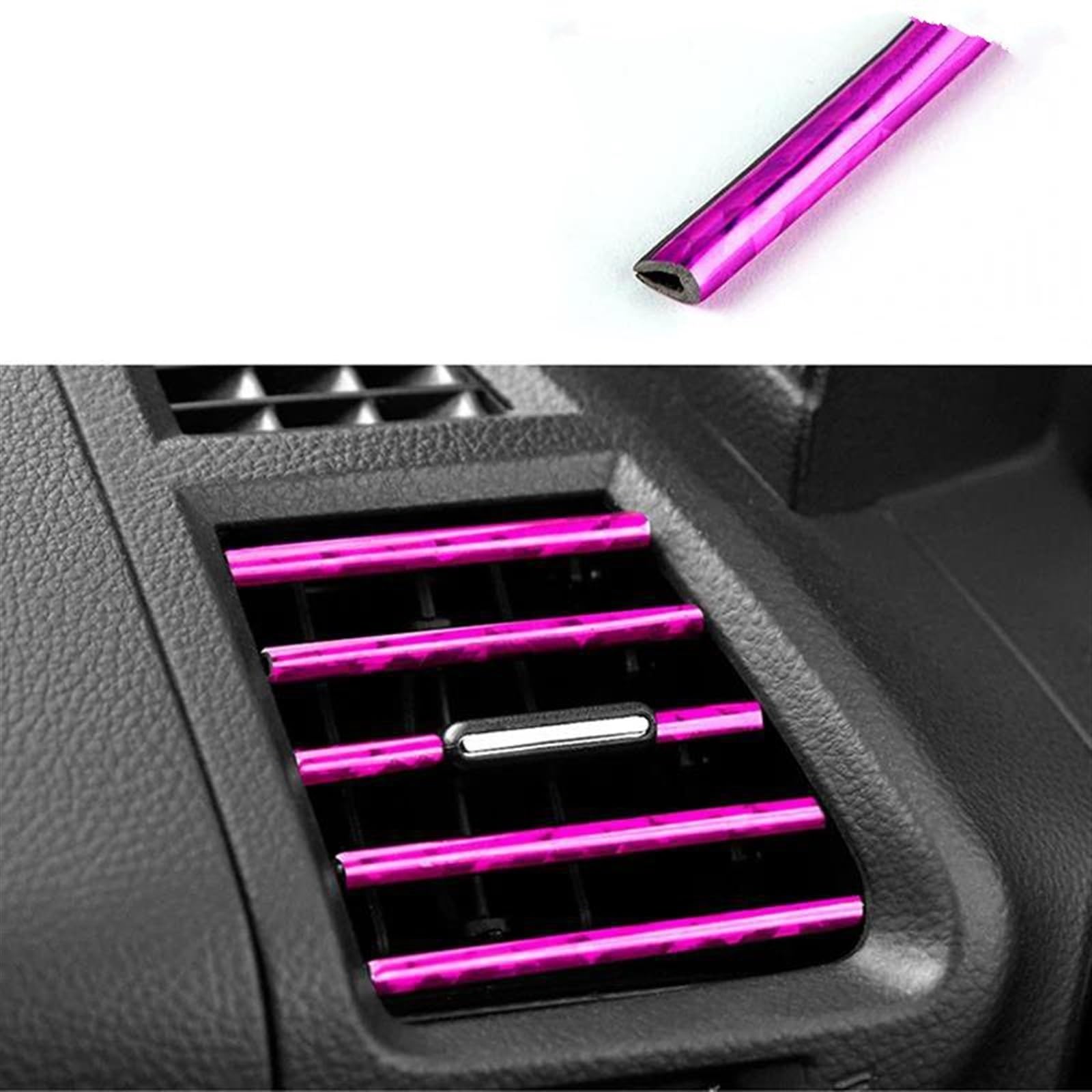 Interieurleisten Trim 10 Stück Auto Klimaanlage Outlet Dekorative Weiche Streifen Zubehör Auto Innen Grille Dekorative Streifen Universal U-förmigen Auto Styling Zierleisten(Ice Purple) von HYQHYX