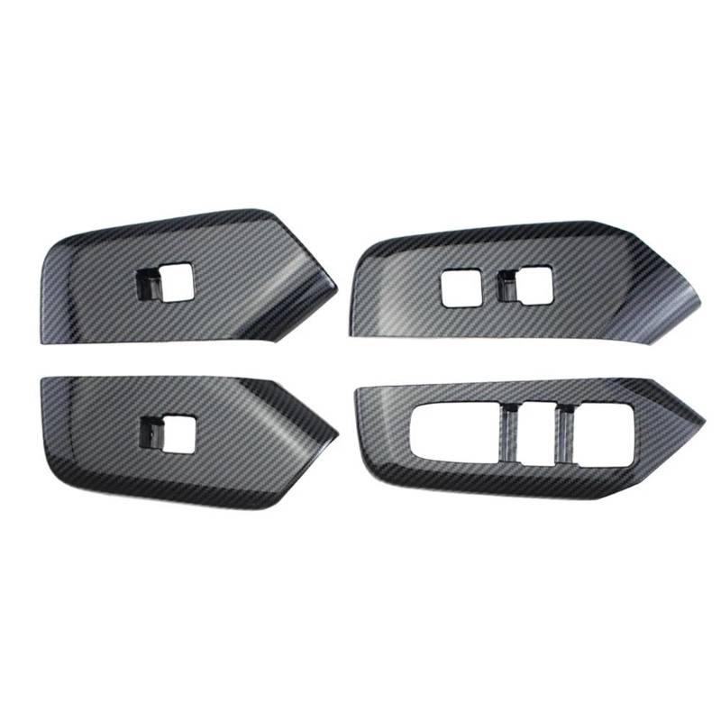 Interieurleisten Trim 4 Pieces ABS Carbon Faser Farbe Fenster Glas Lift Trim Schalter Taste Panel Abdeckung Innen Dekorative Für Toyota Für Prius 2023 2024 Auto Styling Zierleisten(Right Hand Drive) von HYQHYX