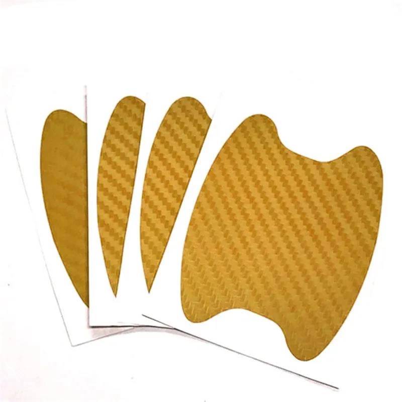 Interieurleisten Trim 4 Teile/Satz Autotüraufkleber Kohlefaser Kratzfeste Abdeckung Autogriffschutzfolie Außenstyling Autozubehör Auto Styling Zierleisten(4Pieces Yellow) von HYQHYX