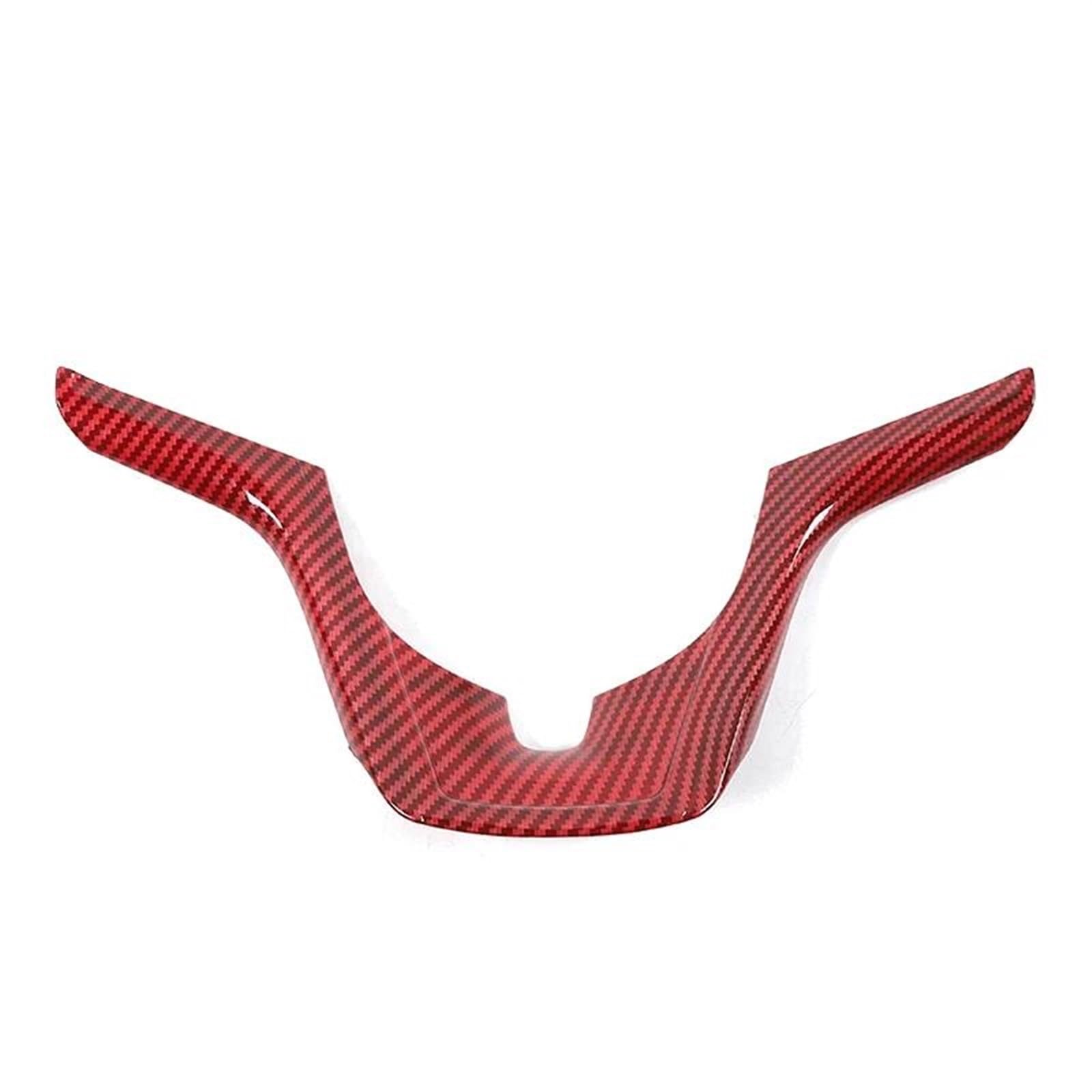 Interieurleisten Trim ABS-Kohlefaser-Auto-Lenkrad-Dekorationsabdeckungsaufkleber Für Chevrolet Für Camaro 2012 2013 2014 2015 Innenausstattung Auto Styling Zierleisten(B Red Carbon 1piece) von HYQHYX