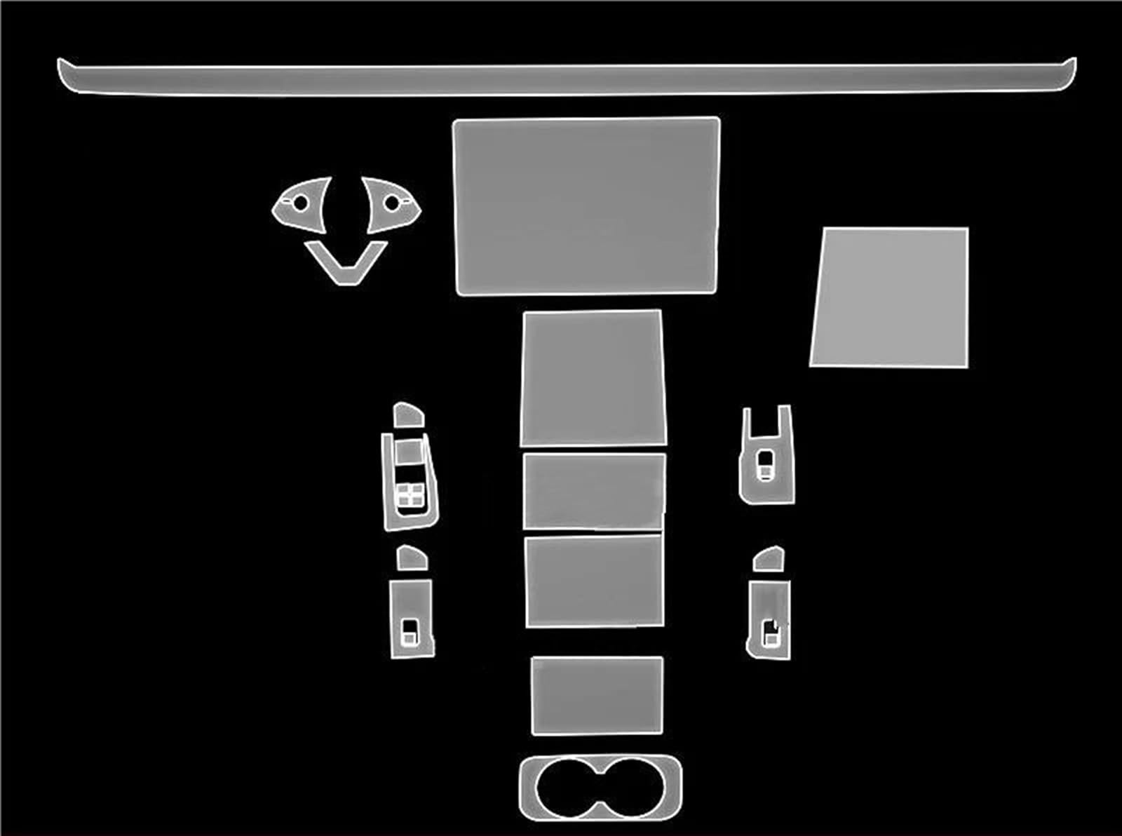 Interieurleisten Trim Für Tesla Für Modell 3 2023 2024 Getriebe Panel Navigation Bildschirm Automotive Innen Schutz Film Anti-Scratch Zubehör Auto Styling Zierleisten(Lhd,A) von HYQHYX