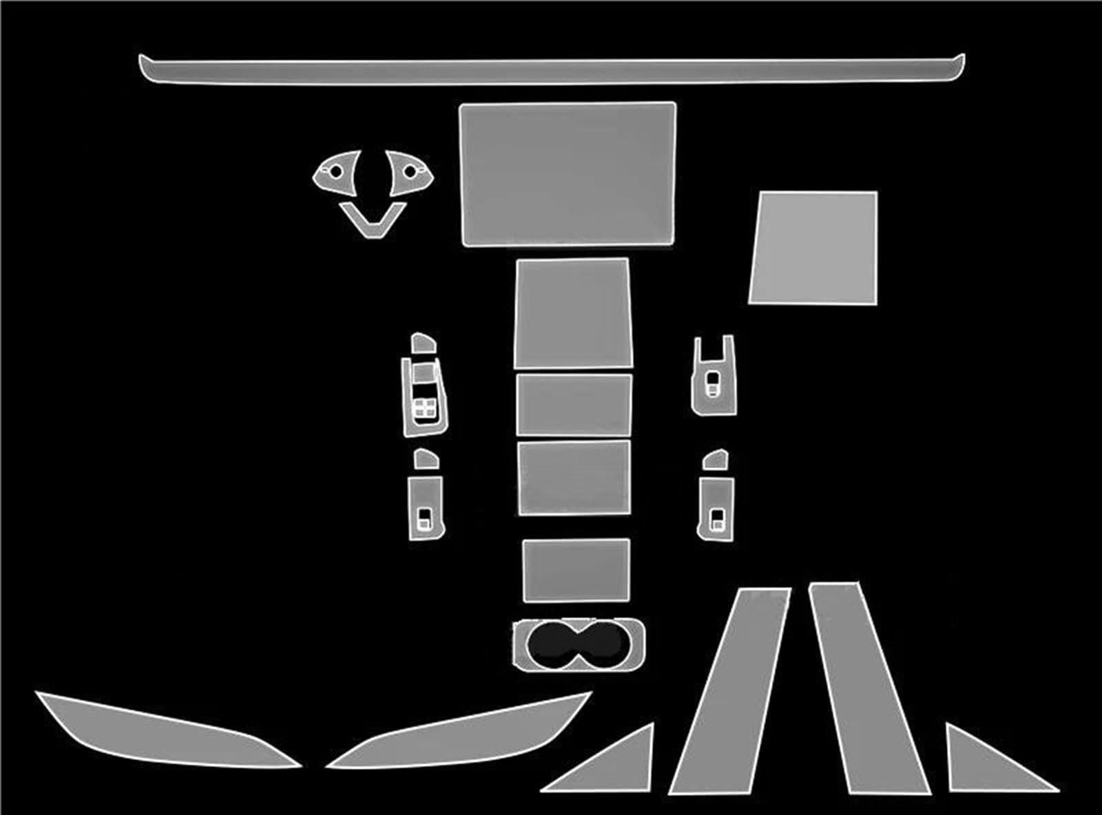 Interieurleisten Trim Für Tesla Für Modell 3 2023 2024 Getriebe Panel Navigation Bildschirm Automotive Innen Schutz Film Anti-Scratch Zubehör Auto Styling Zierleisten(Lhd,B) von HYQHYX