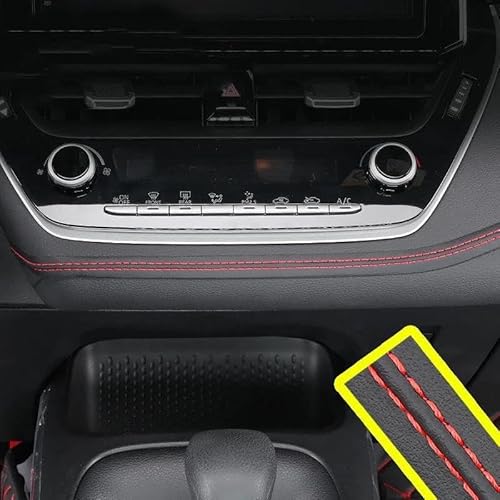 Interieurleisten Trim Pu-Leder Im Autostil, Universell, DIY, Flexible Innenform, Zierleisten, Auto-Accessori-Dekoration, Zopfstreifen, Armaturenbrett-Aufkleber Auto Styling Zierleisten(Rot,250 cm) von HYQHYX