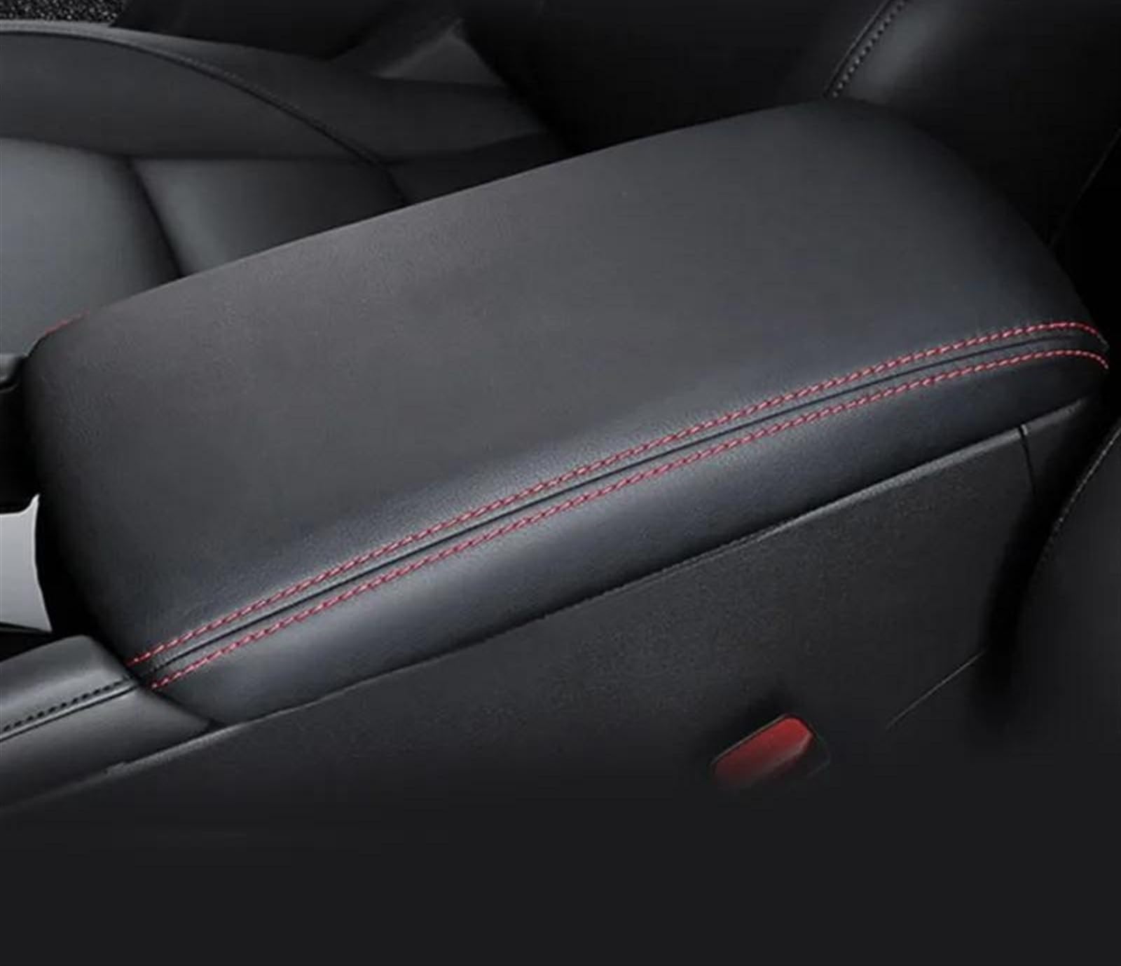 Mittelarmlehne Auto Mittelarmlehne Abdeckung Matte Leder Aufbewahrungsbox Schutzpolster Für Mazda 3 2019 2020 2021 2022 Handbremse Organizer(Rot) von HYQHYX