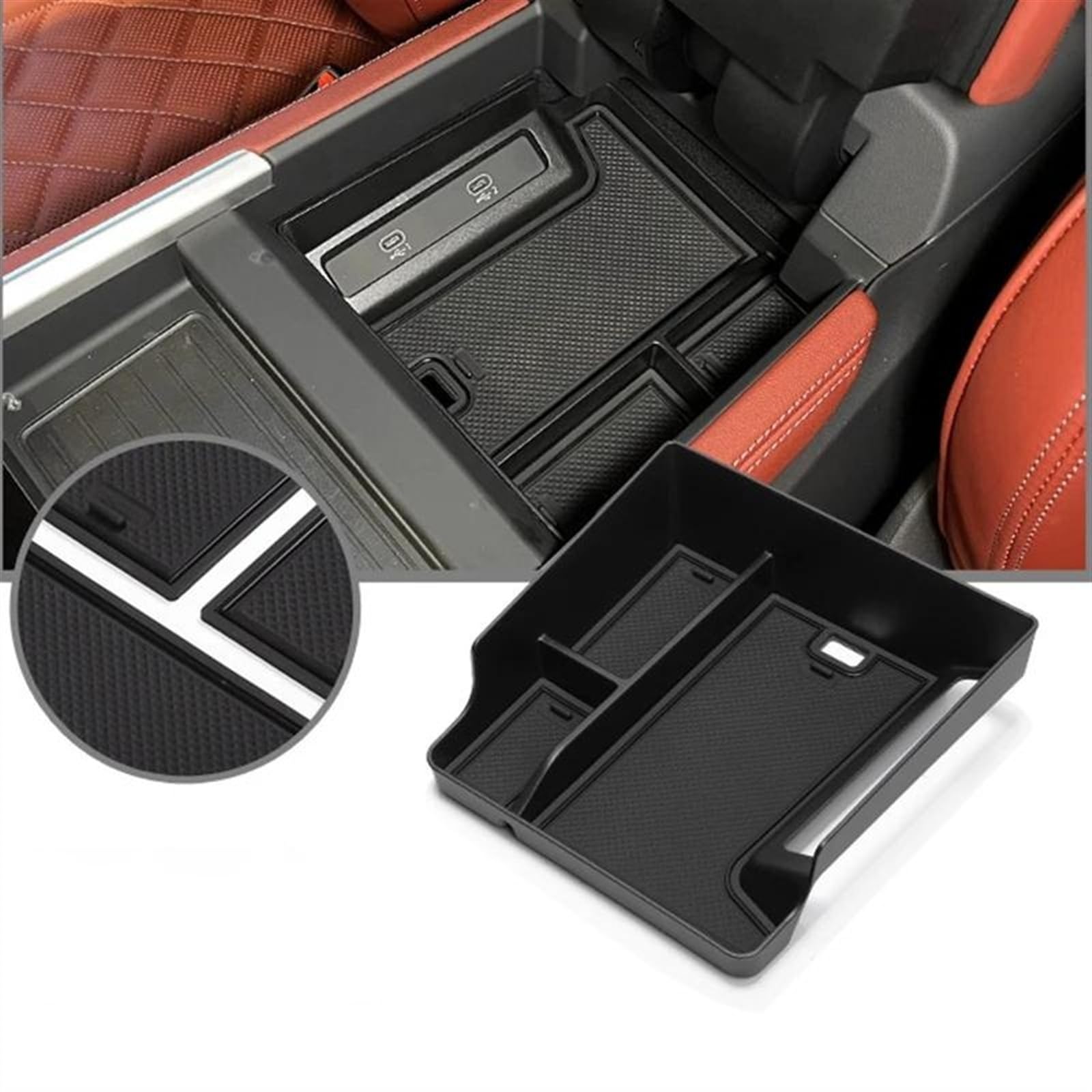 Mittelarmlehne Für Q6 2023 Auto Center Console Armlehne Lagerung Box Zentrale Lagerung Organizer Container Fach Handbremse Organizer(Ordinary Style) von HYQHYX