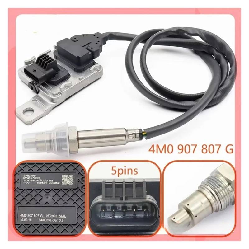 Nox-Sensor Lambdasonde 4M0907807G Stickstoff NOx Sensor Für VW Für Touareg CR7 3.0/4,0 V8 Für TDI Für 2017-AUF 4M0907807AQ 4M0907807R 4M0907807AK Nox Sensor(Only The Probe) von HYQHYX