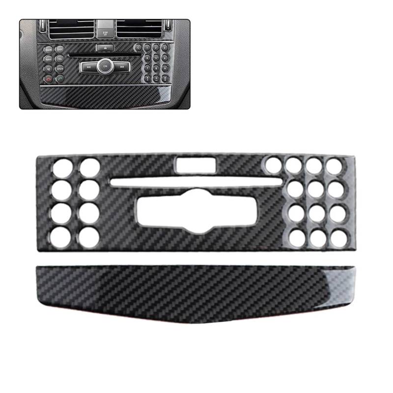 Panel Abdeckung Trim Auto Center Console Klimaanlage CD Panel Abdeckung Trim Für Für Benz C Klasse W204 C200 C260 C300 C180 2007-10 Carbon Fiber Panel Dekoration Trim(No Hole) von HYQHYX