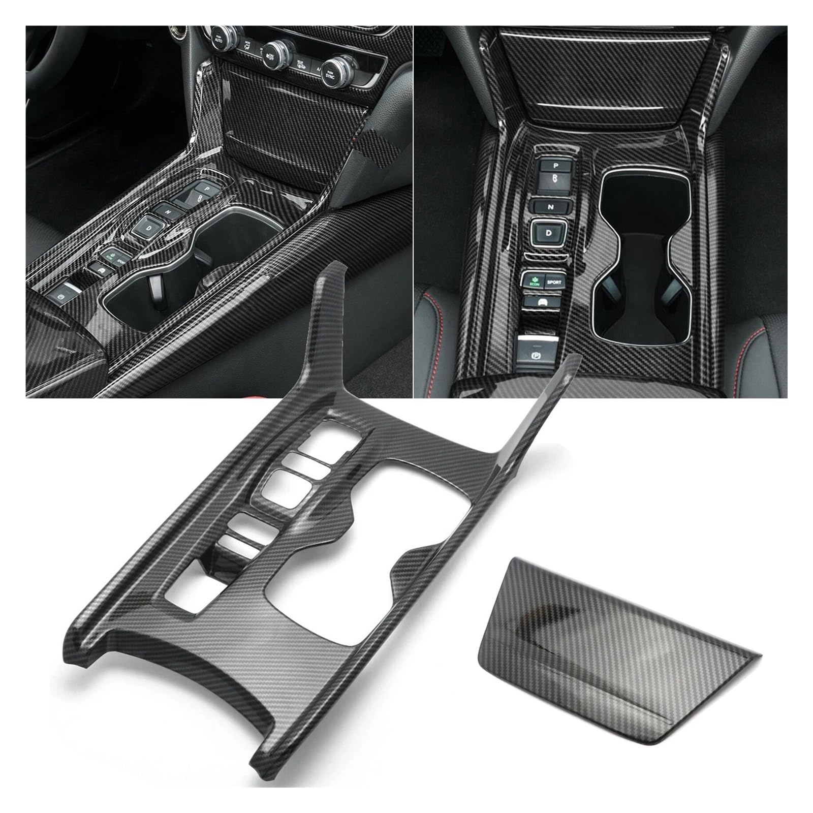 Panel Abdeckung Trim Carbon Fiber Style Innenausstattung Mittelkonsole Schalthebelkastenverkleidung + Verkleidungsabdeckung Für Accord 2018 2019 2020 2021-2022 Panel Dekoration Trim(B) von HYQHYX