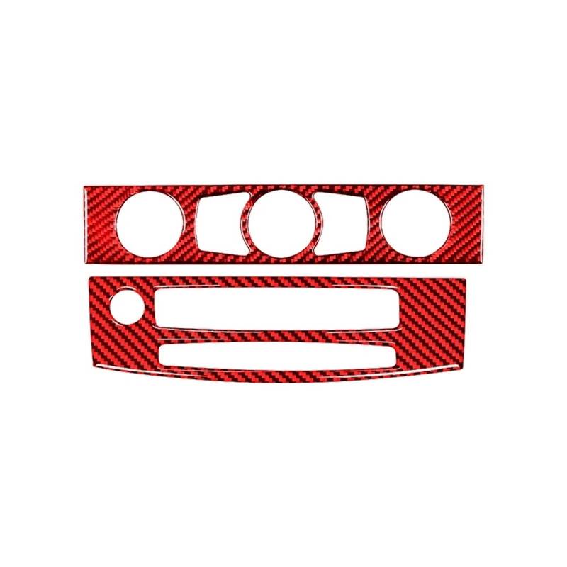 Panel Abdeckung Trim Für 5 Series E60 2004-2010 Zubehör Carbon Fiber Innen Auto Klimaanlage CD Bedienfeld Trim Abdeckung Rahmen Aufkleber Panel Dekoration Trim(Style D(Red)) von HYQHYX