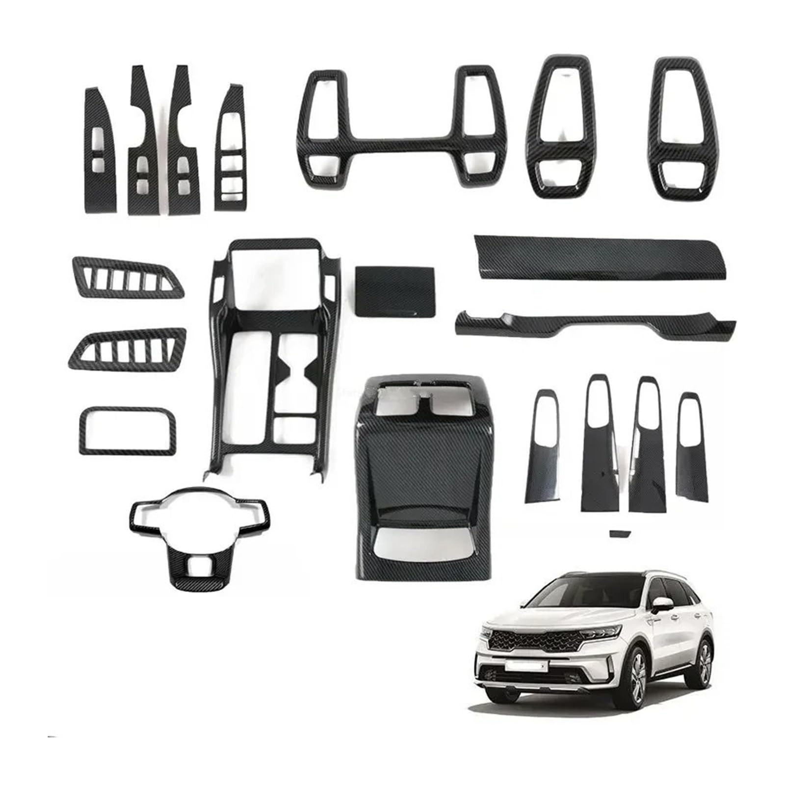 Panel Abdeckung Trim Für Kia Für Sorento MQ4 2021 2022 2023 Innen Zubehör Fenster Schalter Getriebe Shift Panel Tür Griff Klimaanlage Outlet Abdeckung Panel Dekoration Trim(LHDFull Sets) von HYQHYX