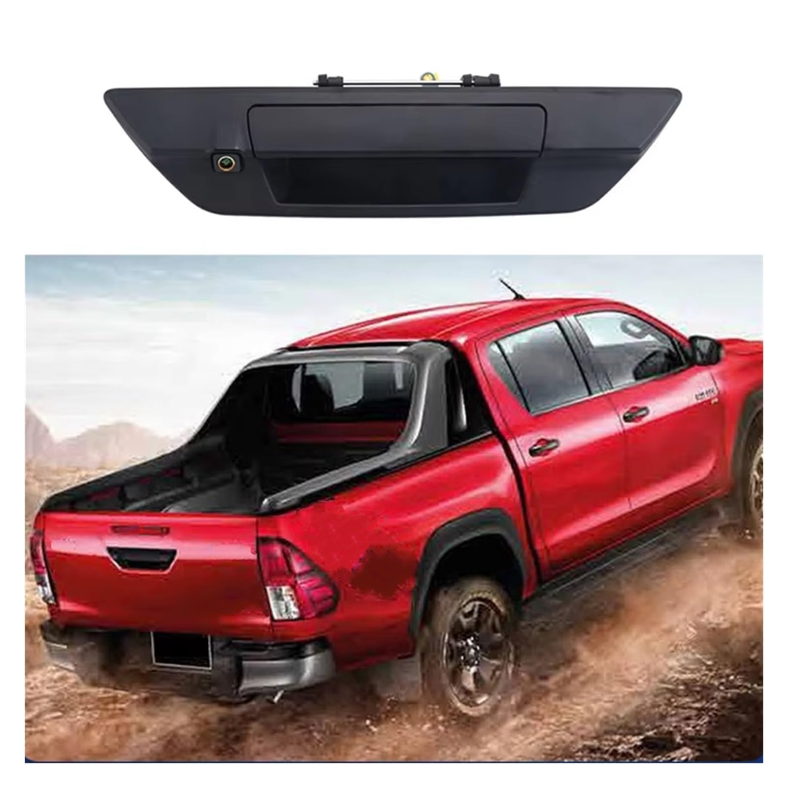 Rückfahrkamera Kabellos AHD 1080P NTSC Goldene Linse Pickup Lkw Heckklappe Griff Reverse Kamera Wasserdichte Backup-Kamera Für Toyota Für Hilux Für Revo 2015-2021 Nachtsicht Rückfahrkamera(AHD720 - AH von HYQHYX