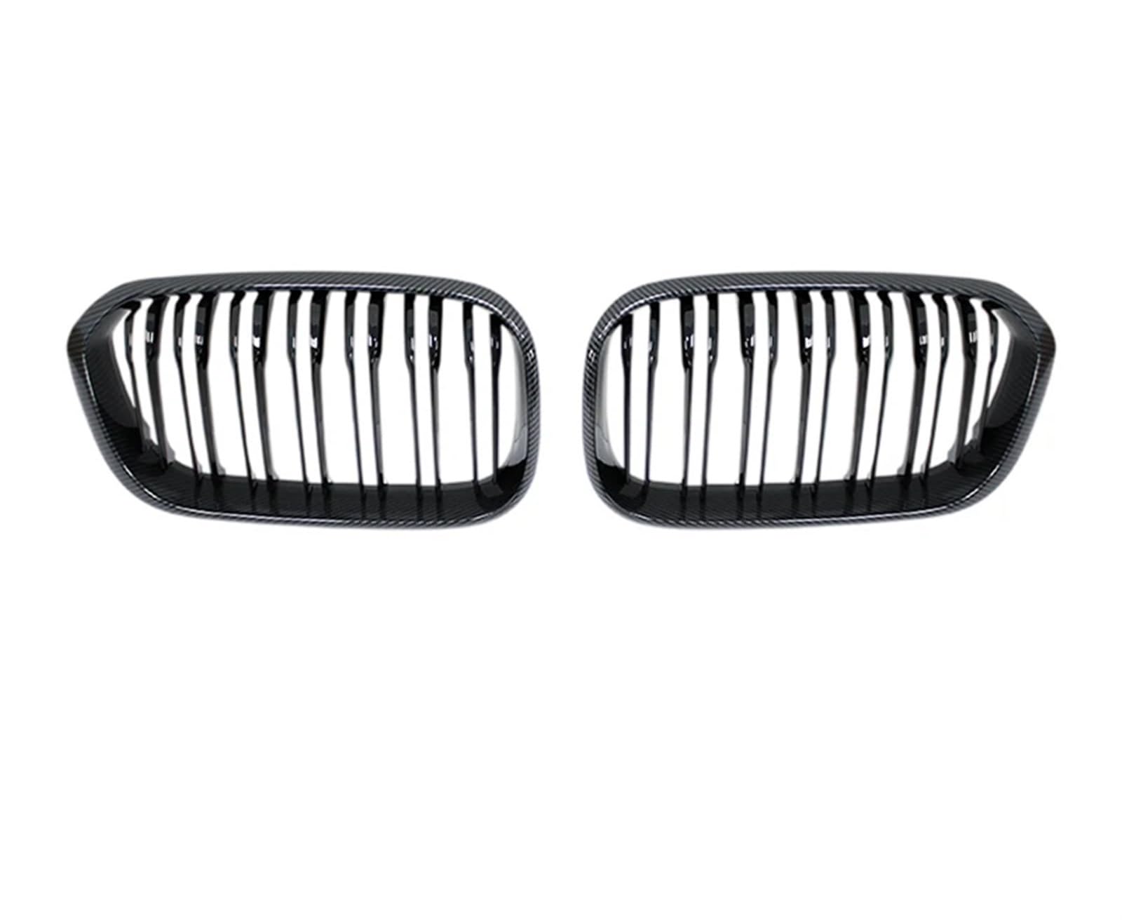 Vorne Kapuze Kühlergrill Auto Front Stoßstange Gitter Nieren Racing Grill Doppel Lamellen Kühlergrill Für F20 F21 118i 120i 125i 116i 2015 2016 2017 2018 2019 Auto Luftgitter(Double Line Carbon Look) von HYQHYX