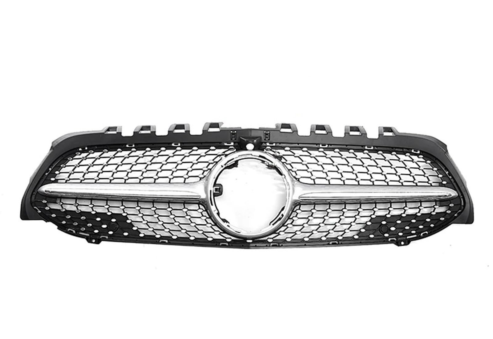 Vorne Kapuze Kühlergrill Diamant-Front-Kühlergitter, Stoßstangengrill, Hauben-Netzgrill, Body Kit Für Benz A Für A35 W177 2019 2020 2021 2022 Auto Luftgitter(Diamond Silvery-Hole) von HYQHYX