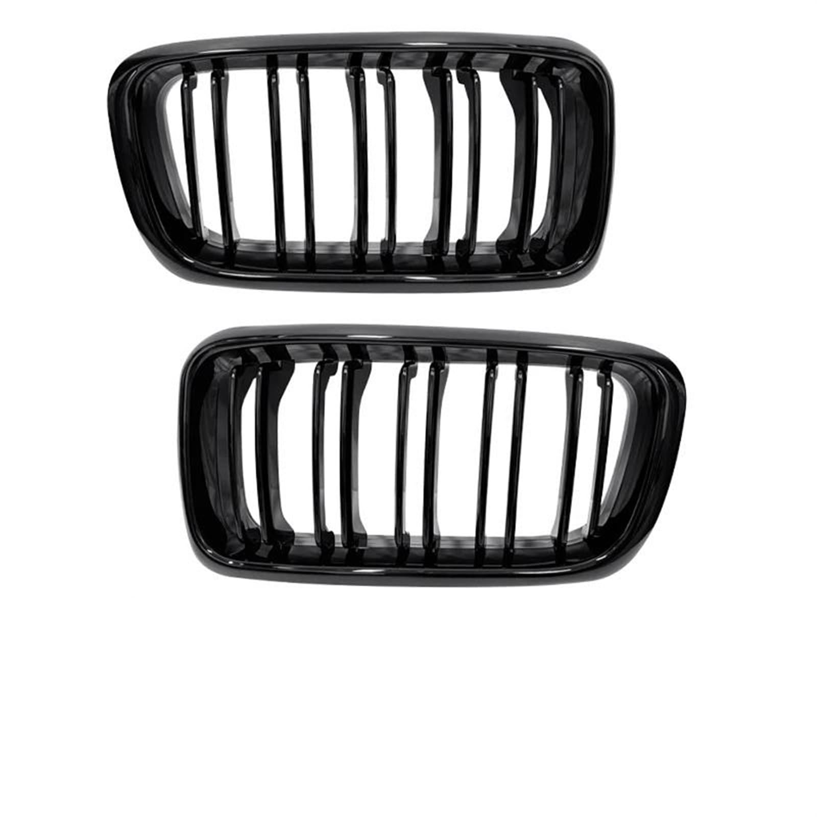 Vorne Kapuze Kühlergrill Für 7er E38 1994 19995 1996 1997 1998 1999 2000 2001 1 Paar Auto-Renngitter, Glänzend Schwarz, Front-Nieren-Sportgrill, Einzellamellengrill Auto Luftgitter(Dual Slat) von HYQHYX