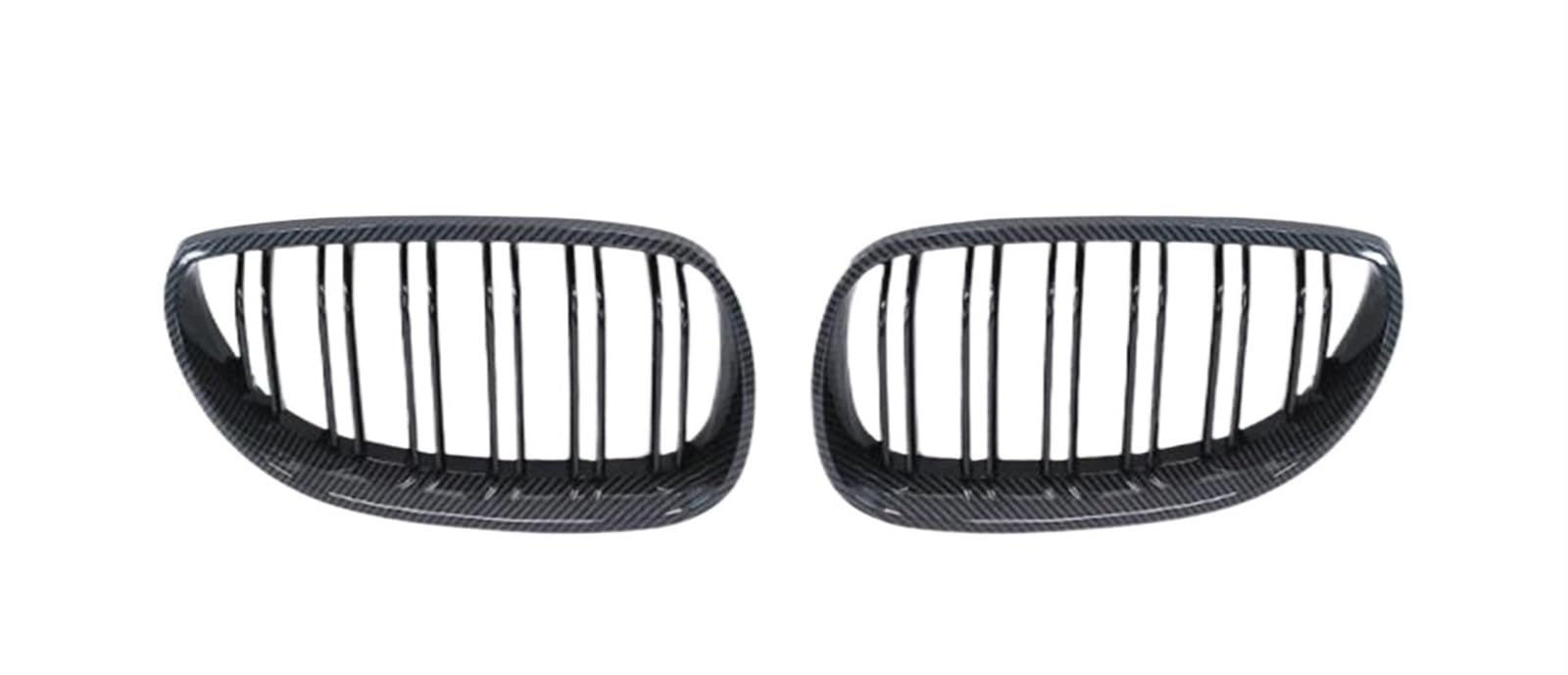 Vorne Kapuze Kühlergrill Für E60 E61 5 Series 2003 2004 2005 2006 2007 2008 2009 Auto Frontgrill Nieren Racing Grill Gitter Glanz Schwarz Doppel Lamellen Auto Luftgitter(Double Line Carbon) von HYQHYX